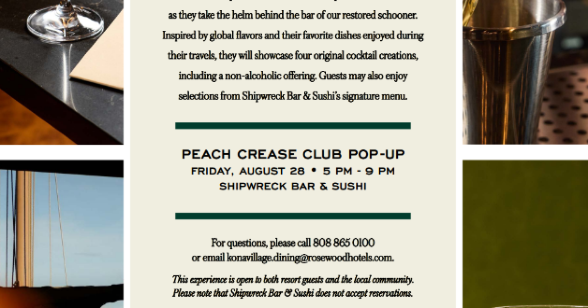 The Peach Crease Club at Kona Village, A Rosewood Resort | Hawai'i Public Radio