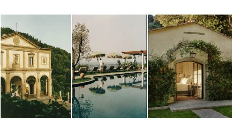 Exterior view of Belmond Villa San Michele overlooking Florence at sunset